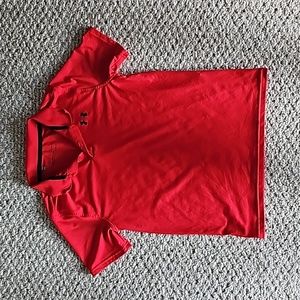 Under Armour Boys YLG Headgear. Red Polo